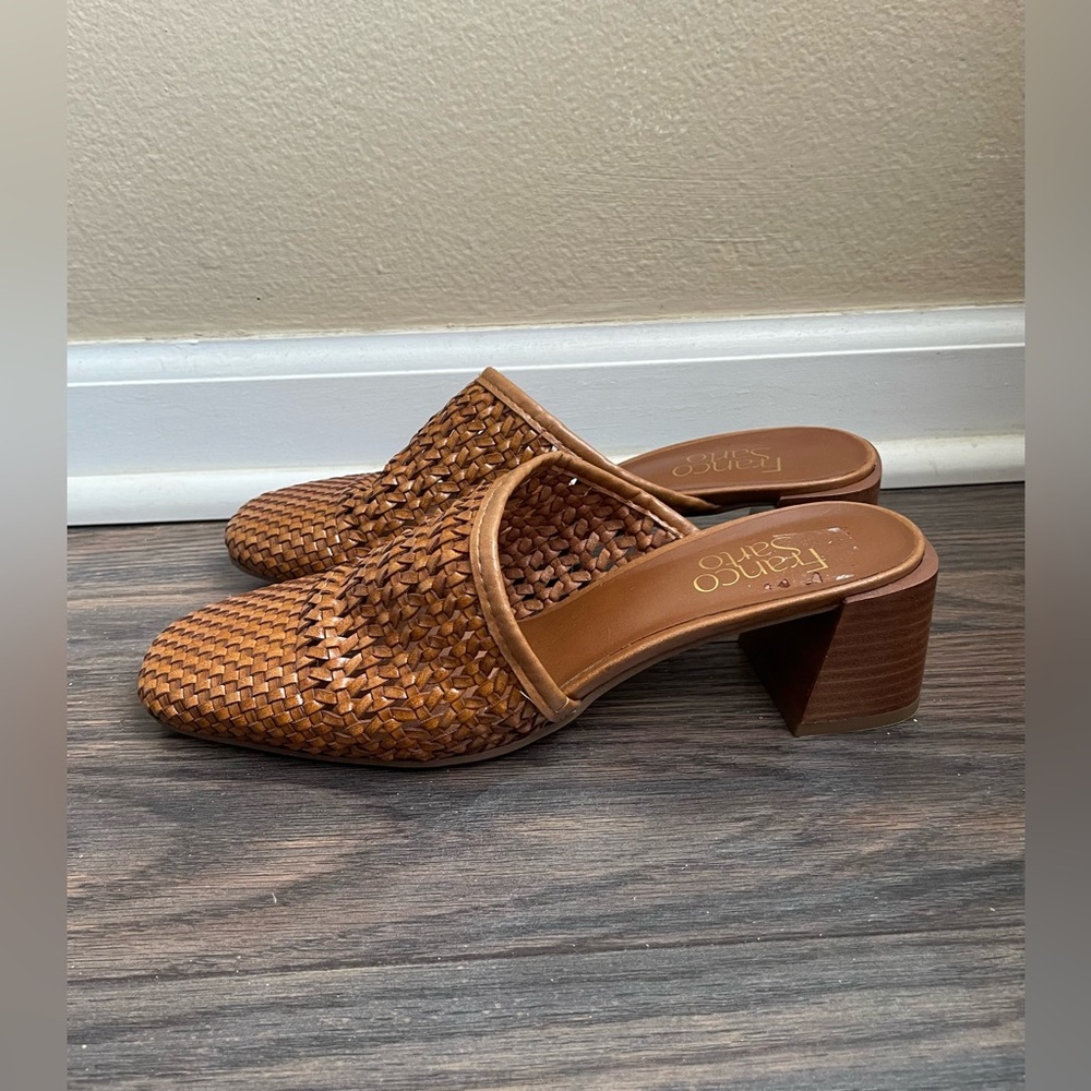Franco Sarto Brown Woven Heels
